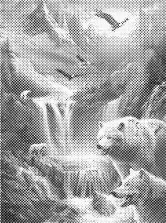 Dots painting - Fjell og bjørner 30x40cm