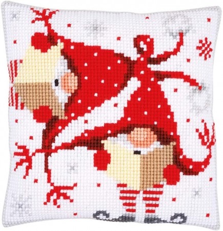 Korssting pute - 2 Nisser 42x42cm