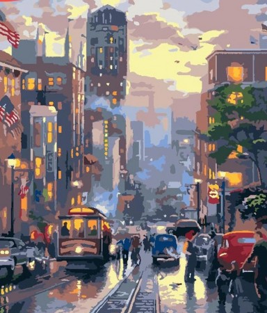 Paint By Numbers - By med sporvogn 40x50cm (pt)