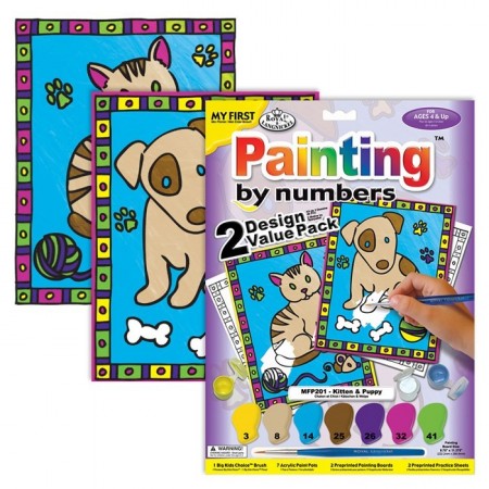 Paint by numbers 2 pakk - Hund & Katt