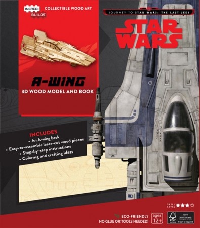 Star Wars byggesett i tre med bok - A-Wing 3/4
