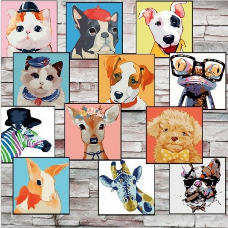 Paint By Numbers - Funny Animals 20x20cm