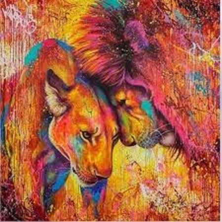 Diamond painting - Løver 40x40 cm