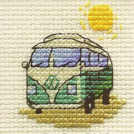 Mini korssting - Green camper van