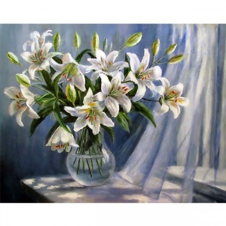 Paint by numbers - Hvite liljer 40x50cm