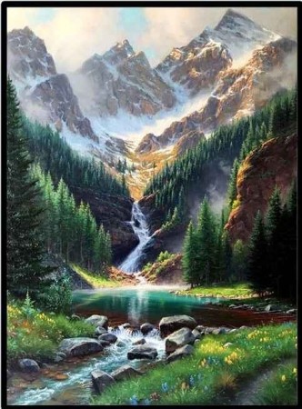 Diamond painting  - Sommer i fjellet 40x50 cm