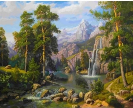 Paint By Numbers - Waterfall Landscape 40x50cm