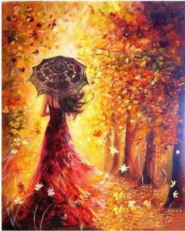 Paint by numbers - Kvinne i høsten 40x50cm