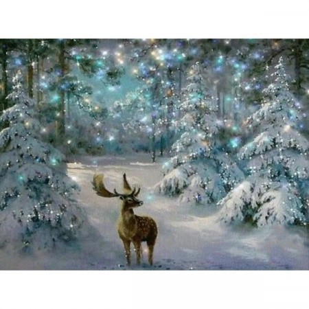 Diamond painting - Snowy day 40x50 cm