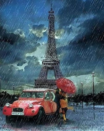 Paint By Numbers - Regn i Paris 40x50cm (pt)