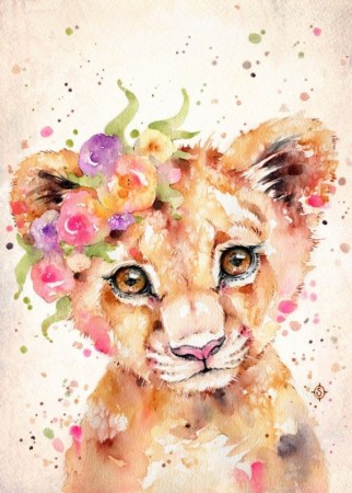 Diamond painting - Løveunge 20x30 cm