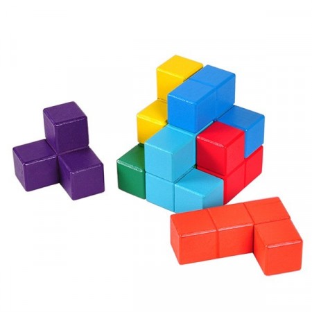 Kube i tre - Tetris form brikker
