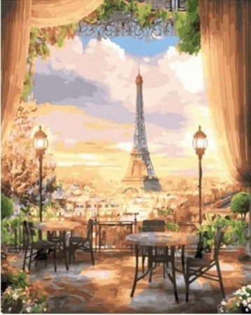 Paint By Numbers - Utsikt i Paris 40x50 cm