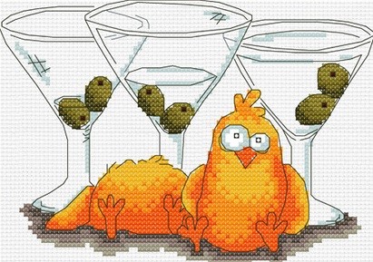 Korssting pakke - Cocktail kyllinger 26x21cm