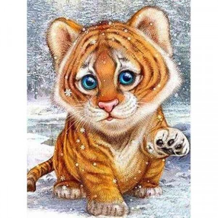 Diamond painting  - Tiger unge 30x40 cm