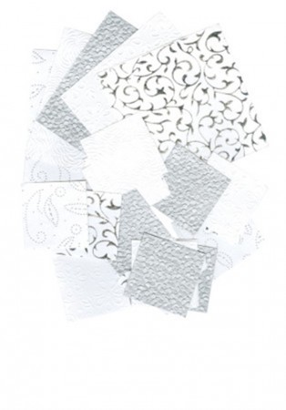 Papirpakke hvit/sølv - 10x10cm