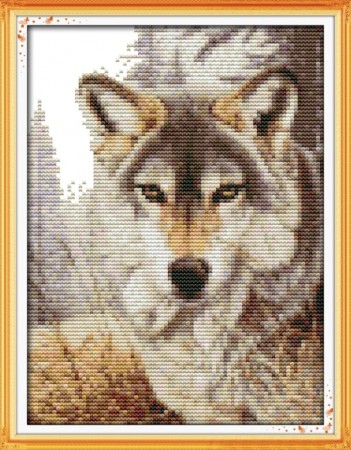 Korssting pakke - Wolf spirit (2) 19x27cm (Påtegnet)
