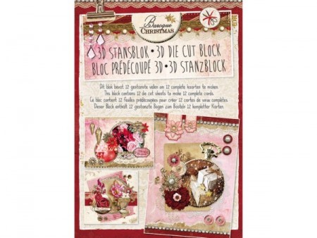 Studiolight 3D Die Cut Block A4 - Baroque Christmas