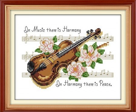 Korssting pakke - Violin 25x19cm