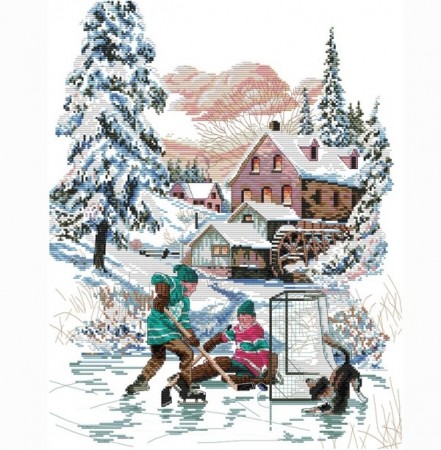 Korssting pakke - Ice hockey 40x49cm