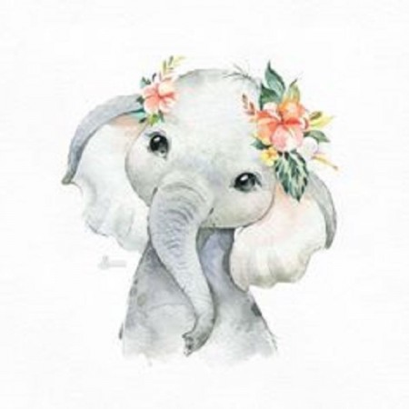 Diamond painting - Søt elefant 20x30cm