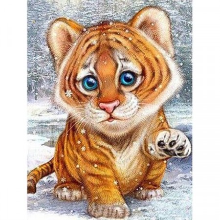 Diamond painting - Tiger unge 30x40 cm