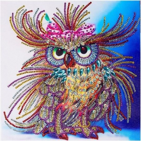 Diamond Painting - Fargerik ugle 30x30cm