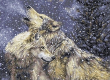Diamond painting - Vinter ulver 50x40cm
