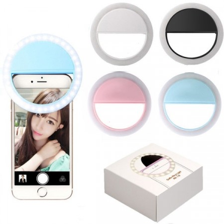 Selfie lys ring - Oppladbar clip-on