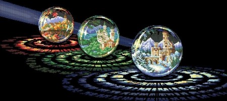 Korssting pakke - Beautiful crystal ball 71x34cm