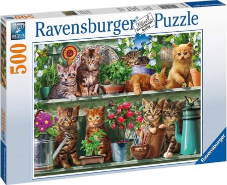 Ravensburger puslespill - Katter på hyllene 500