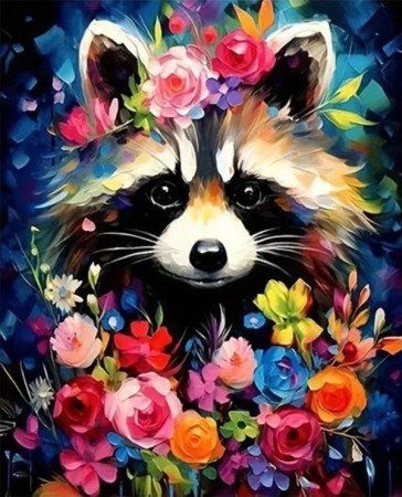 Paint by numbers - Vaskebjørn 40x50cm