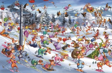 Piatnik puslespill - Christmas skiing 1000