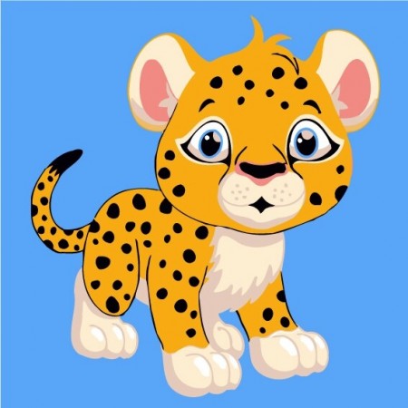 Paint By Numbers - Funny Animals - Baby Gepard 20x20cm