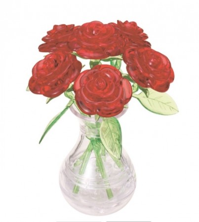 3D puslespill - Vase med roser - 47 biter