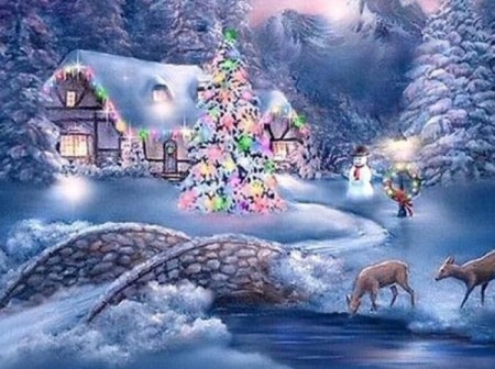 Diamond painting - Vinter hygge 40x50 cm