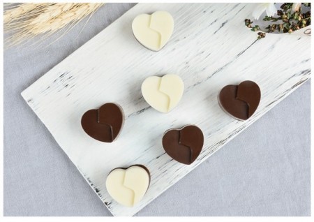 Sjokoladeform med hjerter