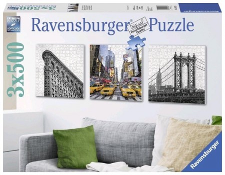 Ravensburger puslespill - New York 3x500