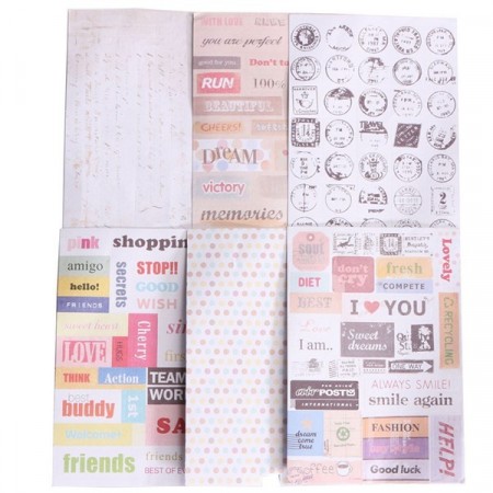 Vintage labels pakke 6 ark - 10x14,5cm