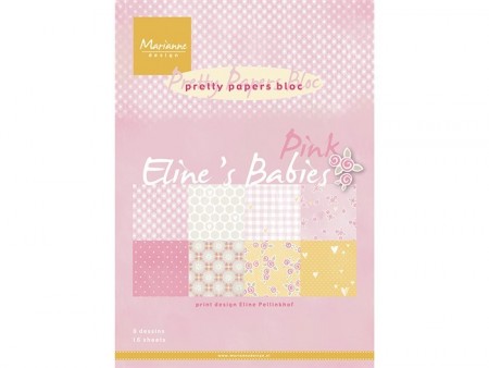 Marianne Design – Papirblokk A4 – Eline’s Babies Pink