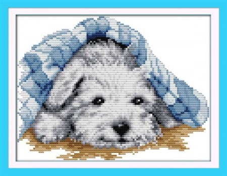 Korssting pakke - Small lovely dog 27x20cm