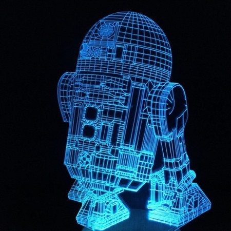 R2D2 nattlampe med 3D effekt