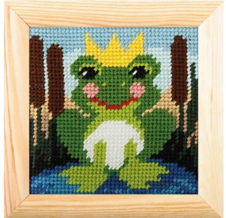 Broderi pakke - Frosk med treramme