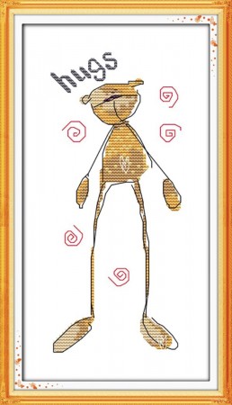 Korssting pakke - Bjørnen Hugs 17x30cm (Påtegnet)