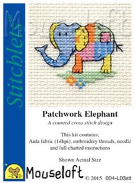 patchwork Elephant - broderi mini
