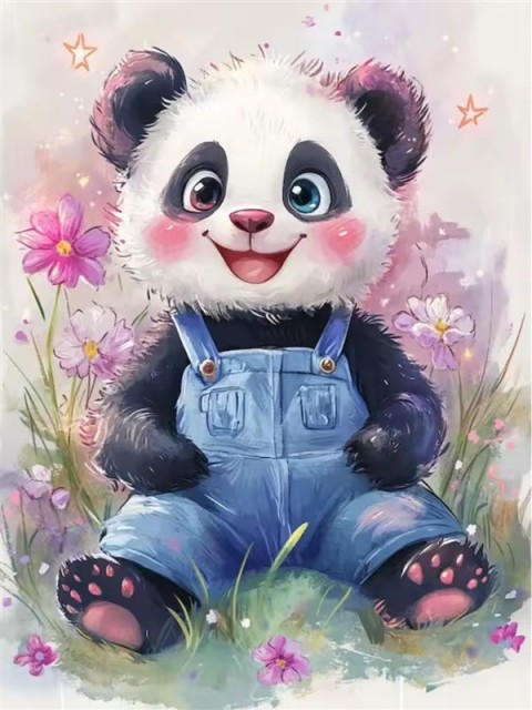 Paint by numbers - Happy Panda 40x50cm