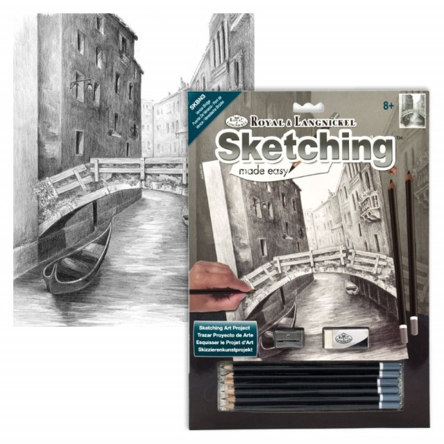 Sketching - Tegne - Skyggelegge -bro i Venedig