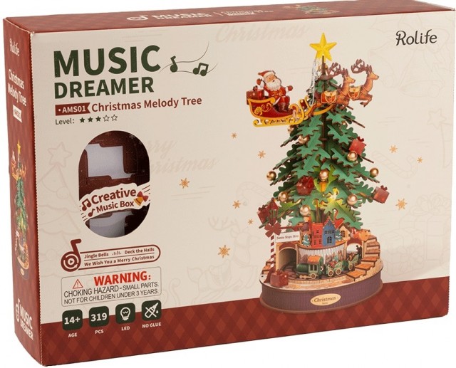 Christmas melody tree - Spilledåse byggesett m/ lys