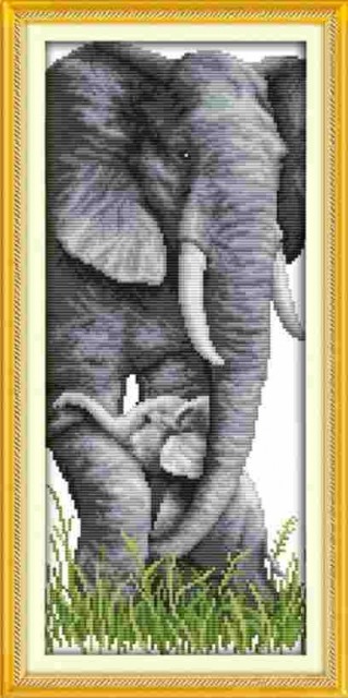 Korssting pakke - Elephant mother and son