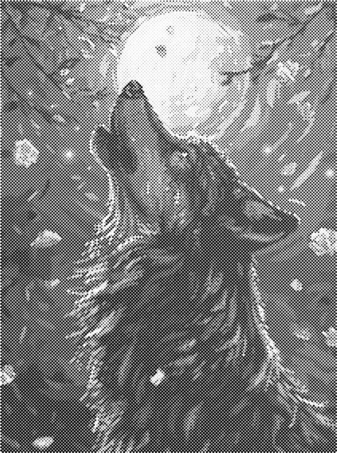 Dots painting / prikkmaling - Ulvehyl 30x40cm